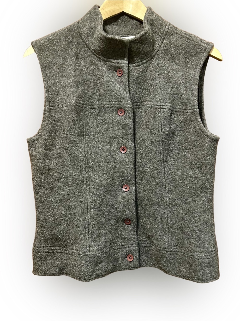 Talbots 100% Gray Wool Classic Sleevless Vest